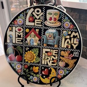 Colorful Decorative Plate with Love and Home Design